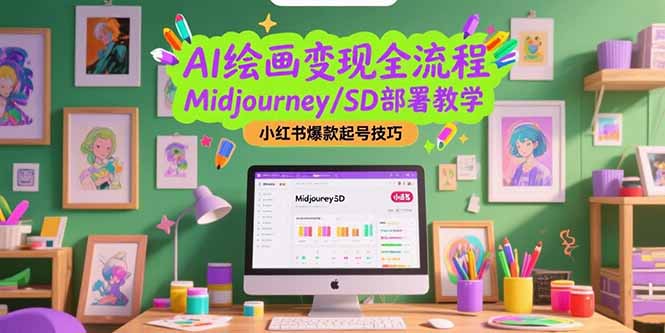 （15324期）AI绘画变现全流程，Midjourney/SD部署教学，小红书爆款起号技巧-赛德副业库