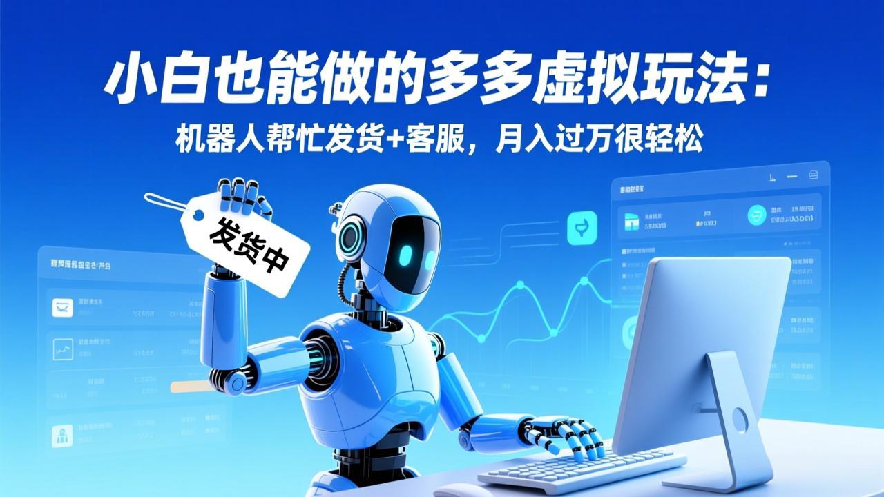 （17230期）小白也能做的多多虚拟玩法：机器人帮忙发货+客服，月入过万很轻松-赛德副业库