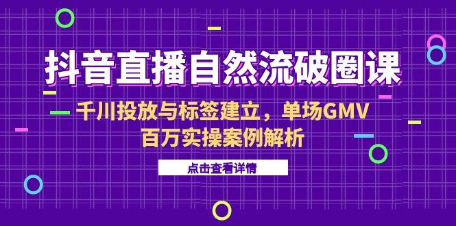 (15136期)抖音直播自然流破圈课-6月,千川投放与标签建立,单场GMV百万实操案例解析-赛德副业库