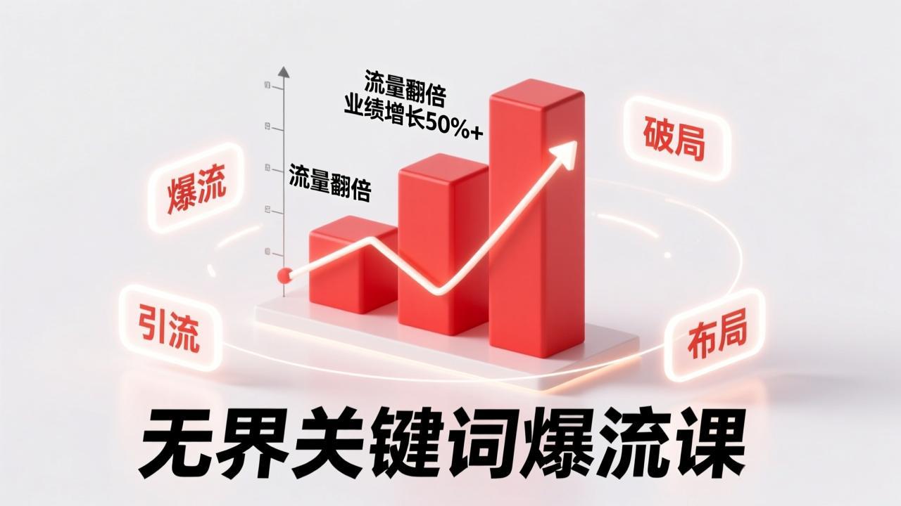（17063期）无界关键词爆流课，破局布局逻辑、阶段精准引流，实现流量翻倍，店铺业绩增长50%+。-赛德副业库