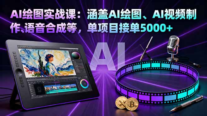 （16304期）AI绘图实战课：涵盖AI绘图、AI视频制作、语音合成等，单项目接单5000+-赛德副业库