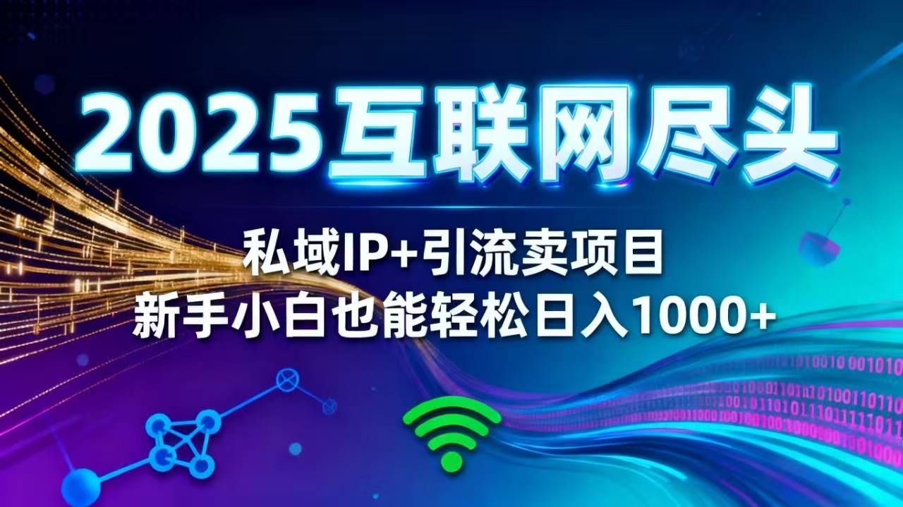 (16485期)2025网创尽头王炸项目!私域 IP + 精准引流,新手小白在家躺赚日入 1000+-赛德副业库