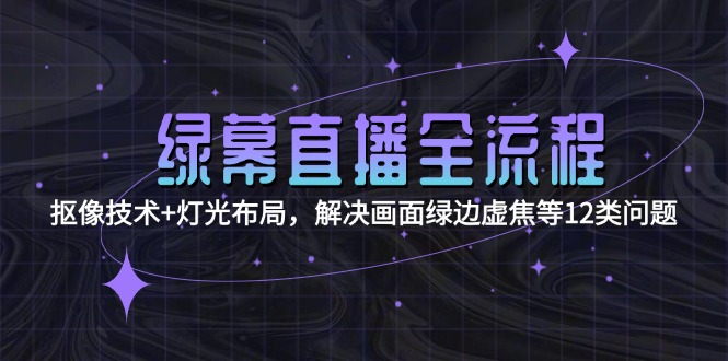 (15044期)绿幕直播全流程:抠像技术+灯光布局,解决画面绿边虚焦等12类问题-赛德副业库