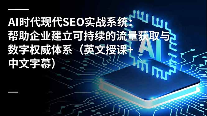 （16760期）AI时代现代SEO实战系统：帮助企业建立可持续的流量获取与数字权威体系（英文授课+中文字幕）-赛德副业库