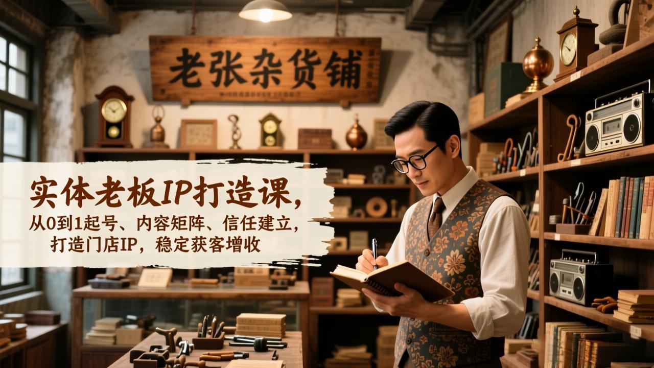 （17064期）实体老板IP打造课，从0到1起号、内容矩阵、信任建立，打造门店IP，稳定获客增收-赛德副业库