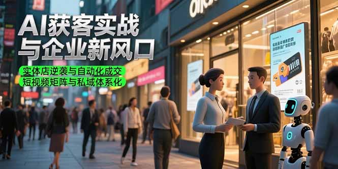 (15348期)AI获客实战与企业新风口,实体店逆袭与自动化成交 短视频矩阵与私域体系化-赛德副业库