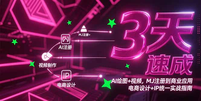 （15245期）3天速成AI绘图+视频，MJ注册到商业应用，电商设计+IP统一实战指南-赛德副业库