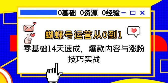 （15125期）蝴蝶号运营从0到1，零基础14天速成，爆款内容与涨粉技巧实战-赛德副业库