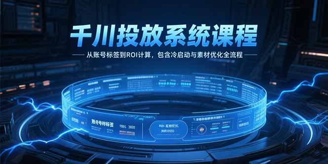 （15263期）千川投放系统课程，从账号标签到ROI计算，包含冷启动与素材优化全流程-赛德副业库