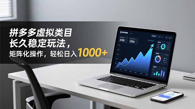 (16826期)拼多多虚拟类目长久稳定玩法 矩阵化操作,轻松日入 1000+-赛德副业库
