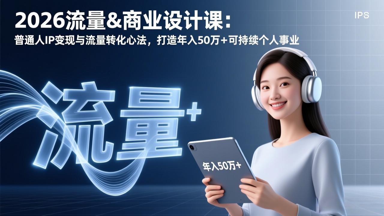(17246期)2026流量&商业设计课:普通人IP变现与流量转化心法,打造年入50万+可持续个人事业-赛德副业库