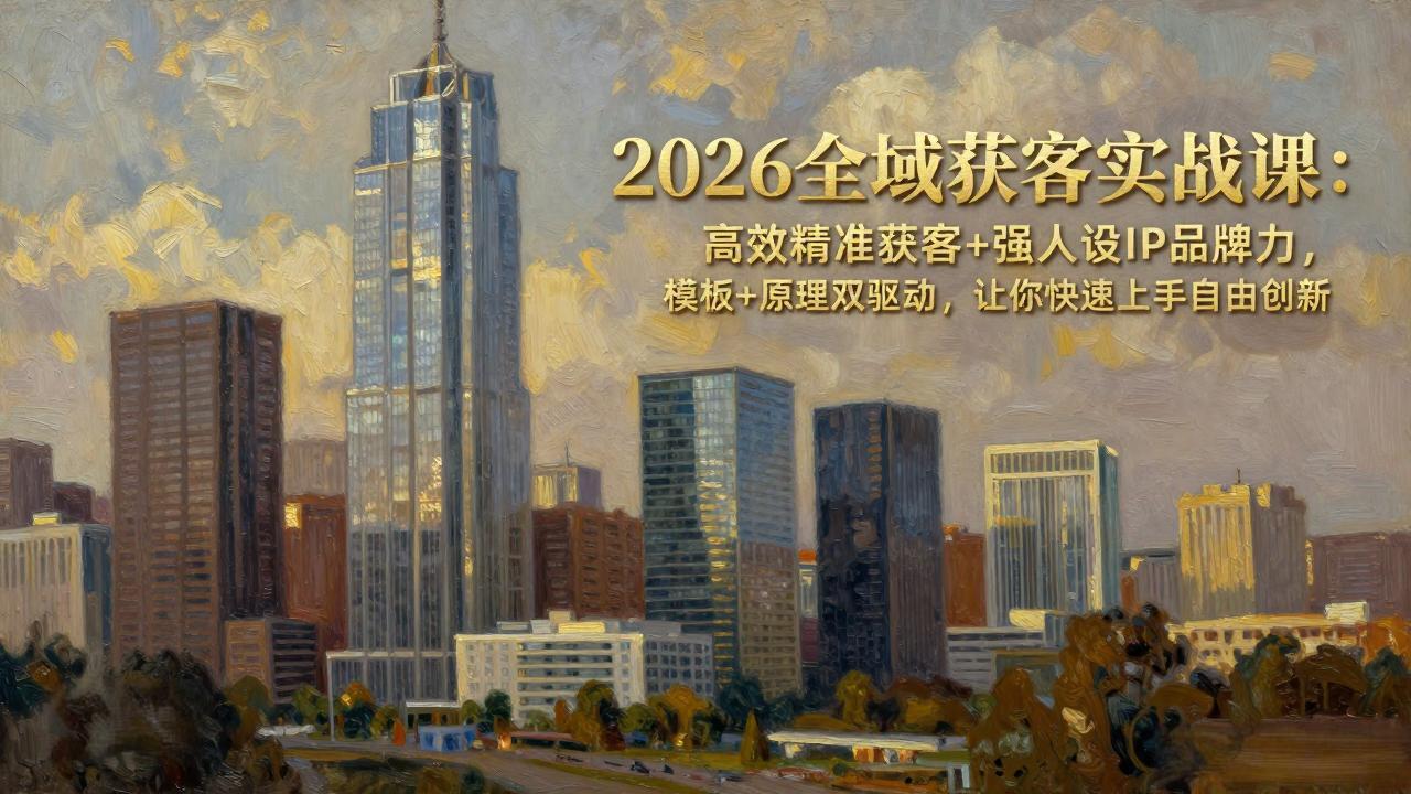 （17613期）2026全域获客实战课：高效精准获客+强人设IP品牌力，模板+原理双驱动，让你快速上手自由创新-赛德副业库