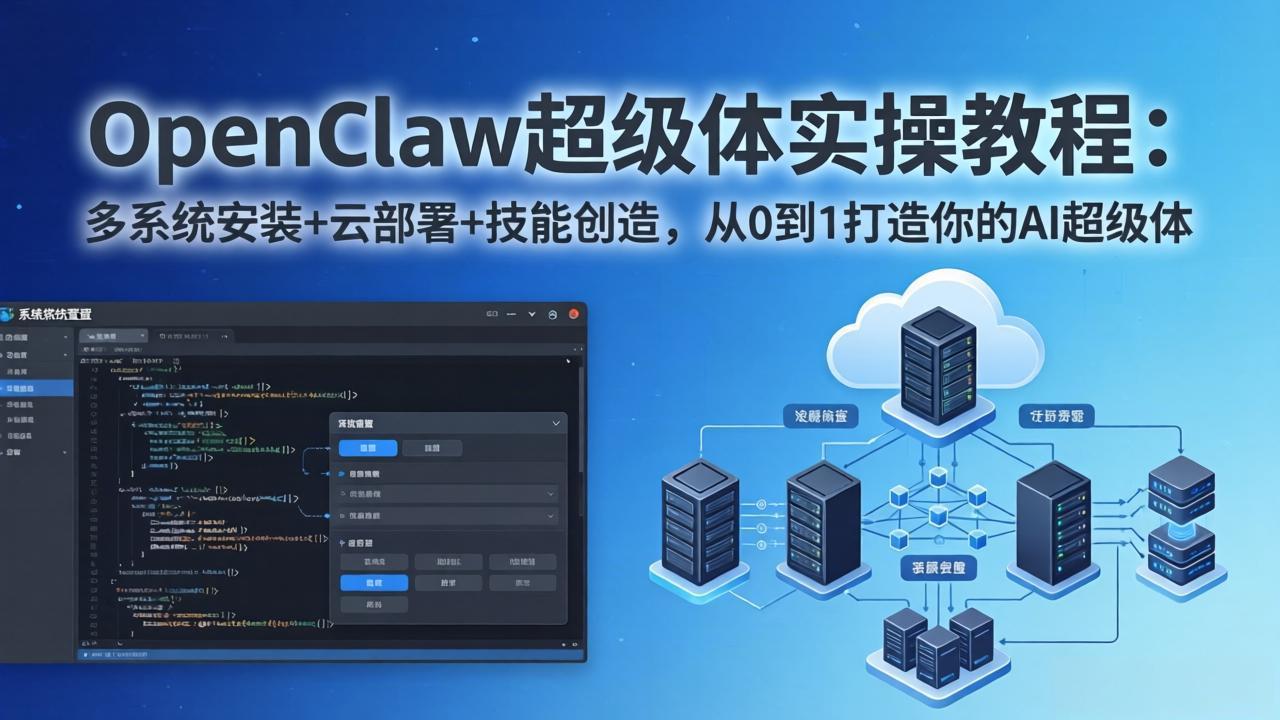 (17603期)OpenClaw-小龙虾 超级体实操教程:多系统安装+云部署+技能创造,从0到1打造你的AI超级体-赛德副业库