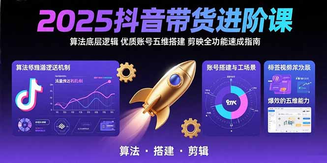 （15571期）2025抖音带货进阶课：算法底层逻辑,优质账号五维搭建,剪映全功能速成指南-赛德副业库