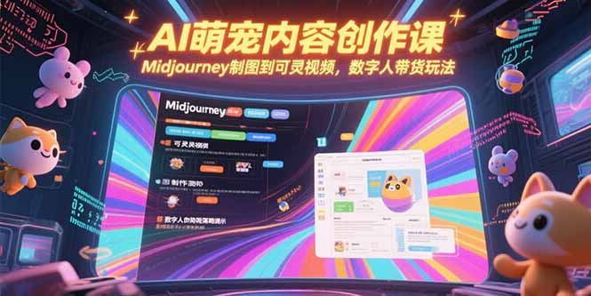 (15311期)AI萌宠内容创作课,Midjourney制图到可灵视频,数字人带货玩法-赛德副业库