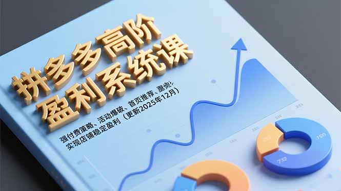 （16843期）拼多多高阶盈利系统课，强付费策略、活动爆破、首页推荐，实现店铺稳定盈利（更新12月）-赛德副业库