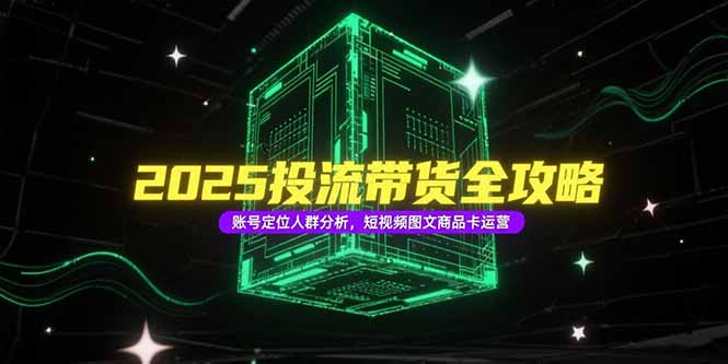 （15233期）2025投流带货全攻略，账号定位人群分析，短视频图文商品卡运营-赛德副业库
