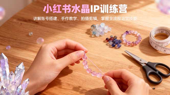 （16475期）小红书水晶IP训练营，讲解账号搭建、手作教学、拍摄剪辑，全流程运营技能-赛德副业库