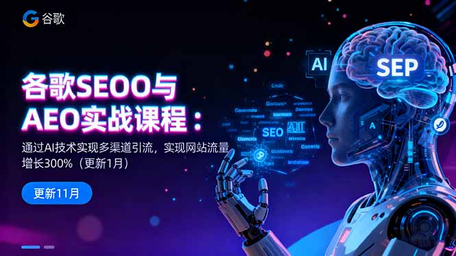 （16463期）谷歌SEO与AEO实战课程：通过AI技术实现多渠道引流，实现网站流量增长300%-赛德副业库