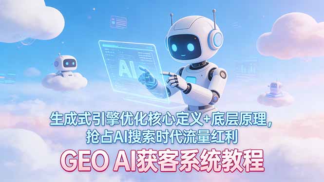 （17604期）GEO AI获客系统教程：生成式引擎优化核心定义+底层原理，抢占AI搜索时代流量红利-赛德副业库