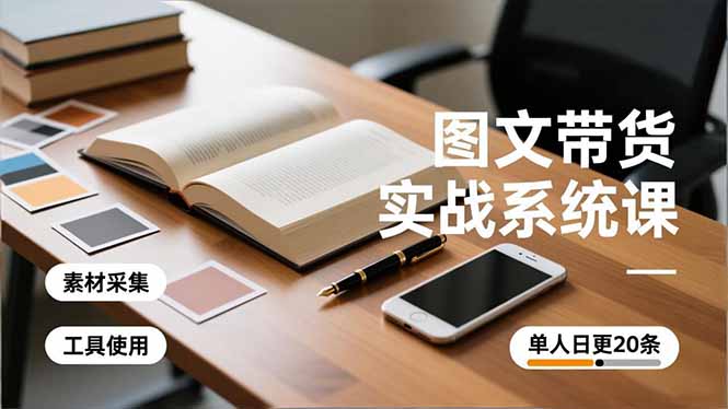 (16705期)图文带货实战系统课,工具使用、素材采集、防同质化,单人日更20条月入3w+-赛德副业库