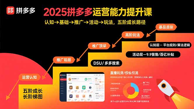 （15826期）2025拼多多运营能力提升课：认知→基础→推广→活动→玩法，五阶成长路径-赛德副业库