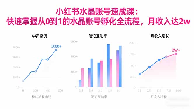 （16476期）2025小红书水晶账号速成课：快速掌握从0-1水晶账号孵化全流程，月收入达2w-赛德副业库