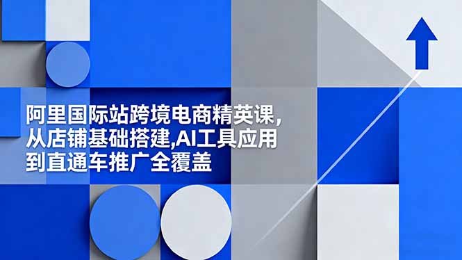 （16450期）阿里国际站跨境电商精英课，从店铺基础搭建,AI工具应用到直通车推广全覆盖-赛德副业库