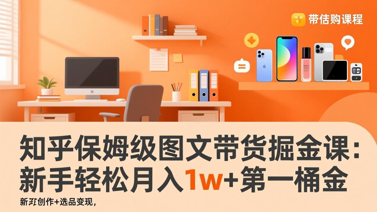 （17353期）知乎保姆级图文带货掘金课：账号打造+爆文创作+选品变现，新手轻松月入1w+第一桶金-赛德副业库