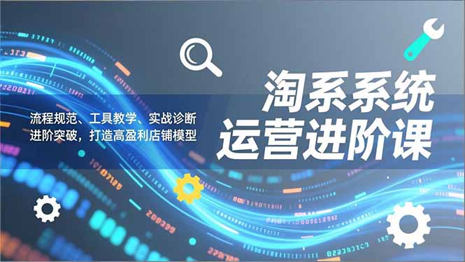 （16927期）淘系系统运营进阶课2.0，流程规范、工具教学、实战诊断，进阶突破，打造高盈利店铺模型-赛德副业库