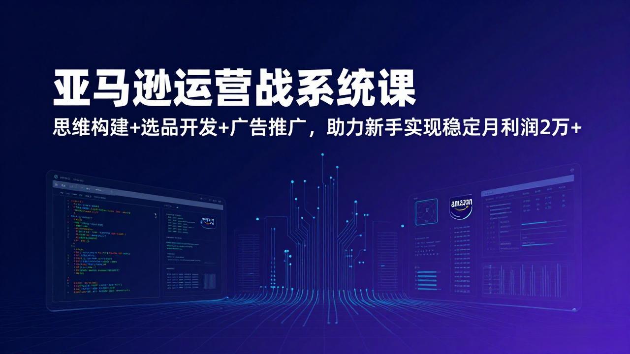 (17311期)亚马逊运营实战系统课,思维构建+选品开发+广告推广,助力新手实现稳定月利润2万+(更新)-赛德副业库