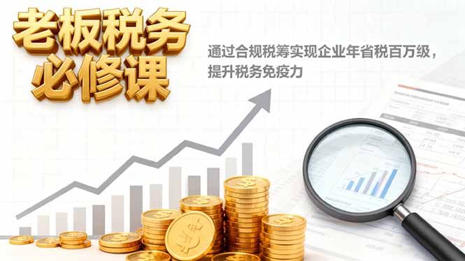 (16426期)老板税务必修课,通过合规税筹实现企业年省税百万级,提升税务免疫力-赛德副业库