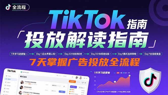 (15753期)TikTok投放解读指南:后台操作/计划建立/模式选择,7天掌握广告投放全流程-赛德副业库