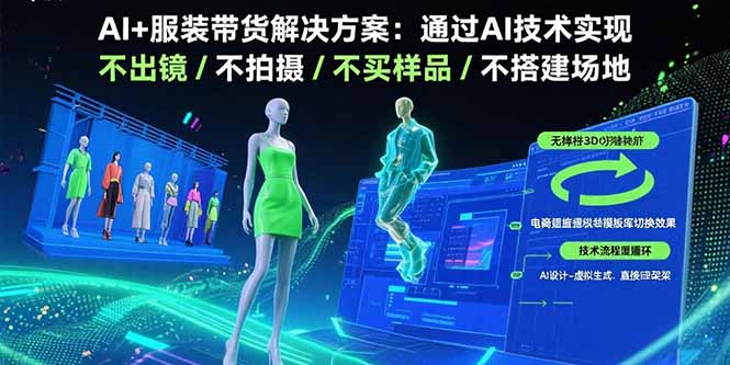 (15728期)AI+服装带货解决方案:通过AI技术实现 不出镜/不拍摄/不买样品/不搭建场地-赛德副业库