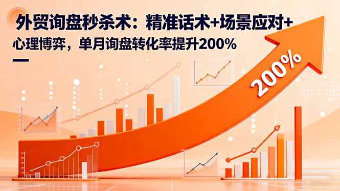(16357期)外贸询盘秒杀术:精准话术+场景应对+心理博弈,单月询盘转化率提升200%-赛德副业库