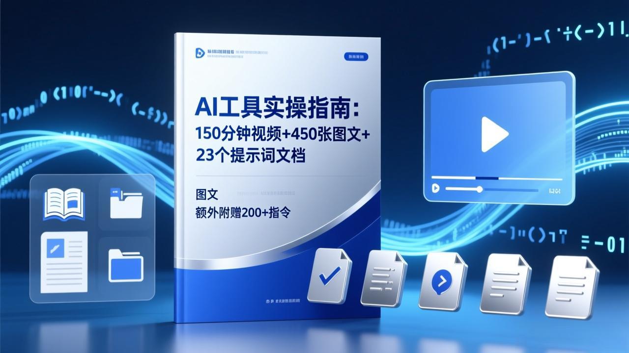 （17504期）AI工具实操指南：150分钟视频+450张图文+23个提示词文档，额外附赠200+指令-赛德副业库