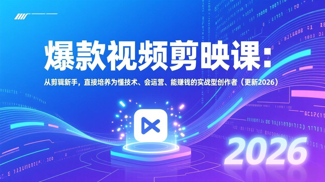 （17232期）爆款视频剪映课：从剪辑新手，直接培养为懂技术、会运营、能赚钱的实战型创作者（更新2026）-赛德副业库