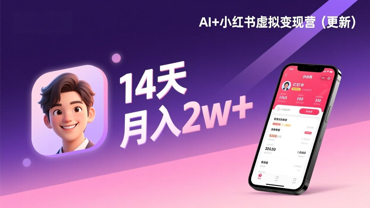 （17275期）AI+小红书虚拟变现营（更新），14天掌握选品、笔记、成交，打造自动化月入2w+事业-赛德副业库