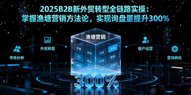 （16129期）2025B2B新外贸转型全链路实操：掌握渔塘营销方法论，实现询盘量提升300%-赛德副业库
