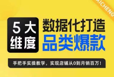 5大维度,数据化打造电商品类爆款特训营,一套高效运营爆款方法论 5大维度,数据化打造电商品类爆款特训营,一套高效运营爆款方法论