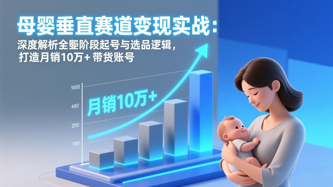 (17233期)母婴垂直赛道变现实战:深度解析三大阶段起号与选品逻辑,打造月销10万+带货账号-赛德副业库
