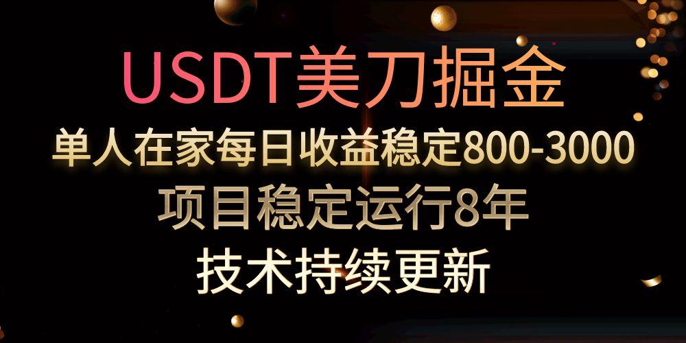 （15527期）USDT美刀掘金，单人每日收益800-3000，稳定运行8年-赛德副业库
