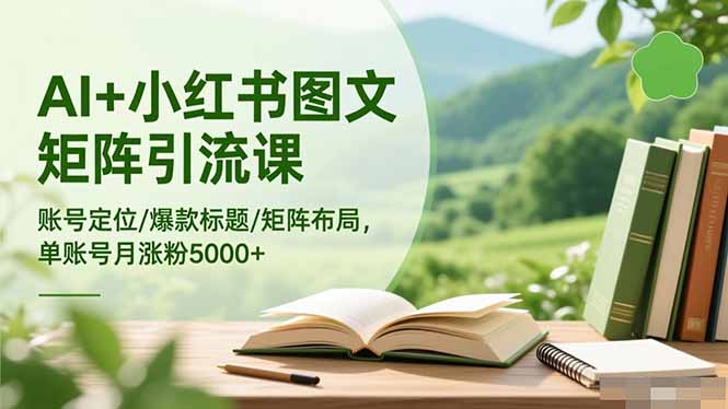 （16530期）AI+小红书图文矩阵引流课：账号定位/爆款标题/矩阵布局/单账号月涨粉5000+-赛德副业库