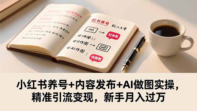 (16498期)小红书养号+内容发布+AI做图实操,精准引流变现,新手月入过万-赛德副业库