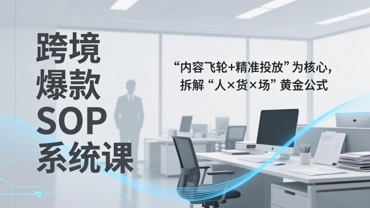 （17370期）跨境爆款SOP系统课，“内容飞轮+精准投放”为核心，拆解“人×货×场”黄金公式-赛德副业库