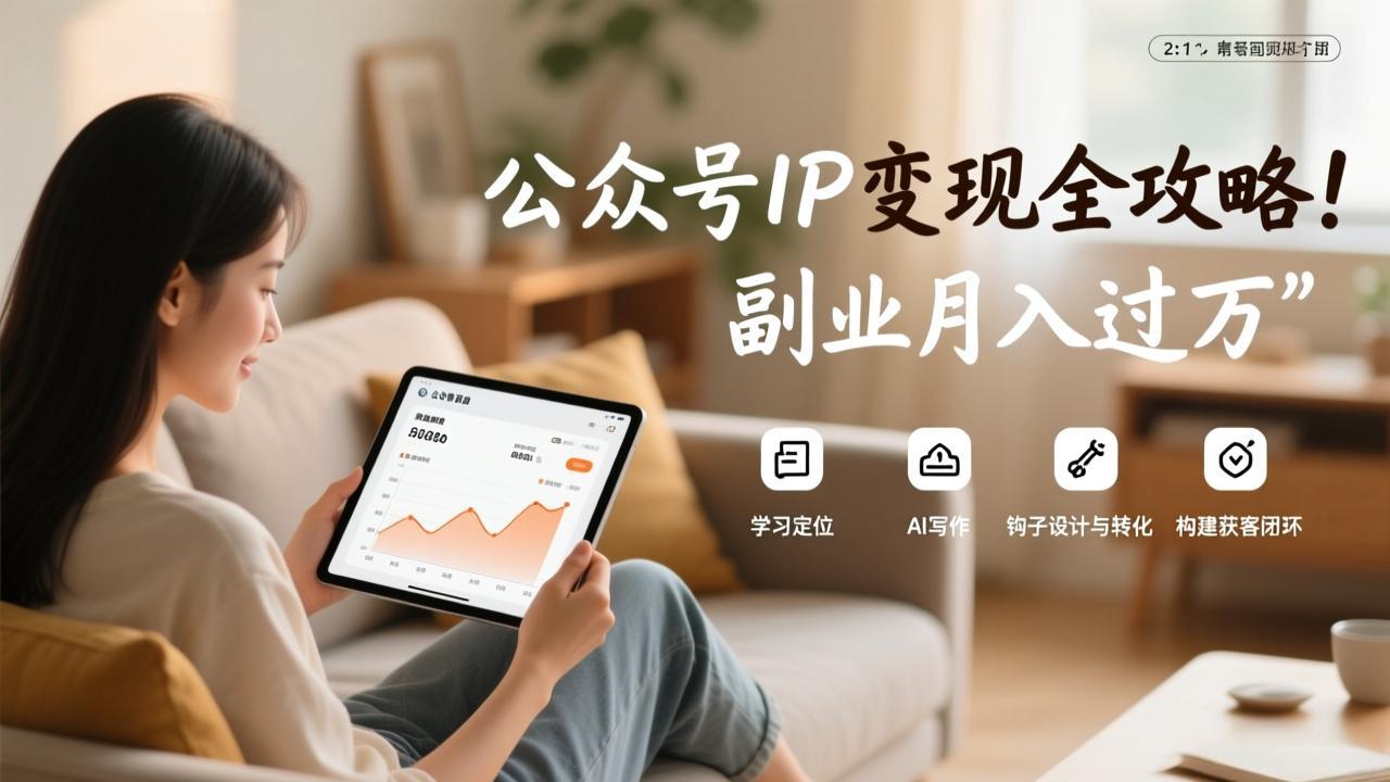 （17275期）公众号IP变现全攻略，学习定位、AI写作、钩子设计与转化，构建获客闭环，副业月入过万-赛德副业库