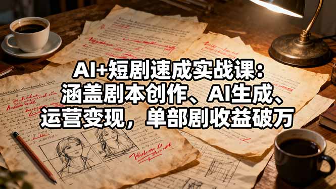 （16359期）AI+短剧速成实战课：涵盖剧本创作、AI生成、运营变现，单部剧收益破万-赛德副业库