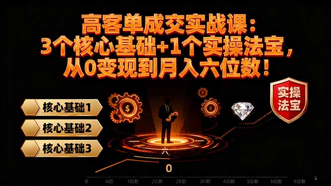 （16443期）高 客单成交实战课：3个核心基础+1个实操法宝，从0变现到月入六位数！-赛德副业库
