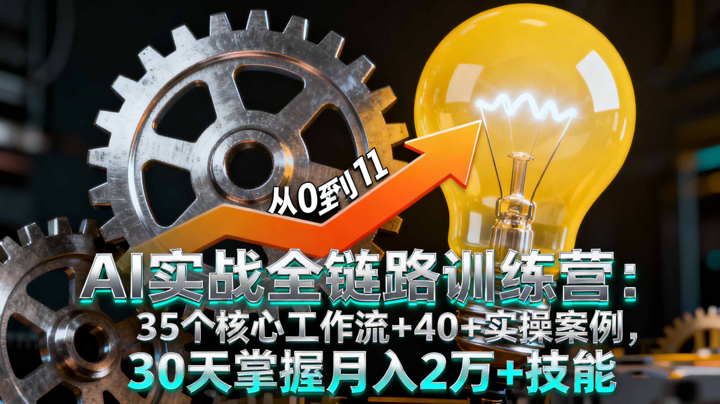 （16219期）AI实战全链路训练营：35个核心工作流+40+实操案例，30天掌握月入2万+技能-赛德副业库