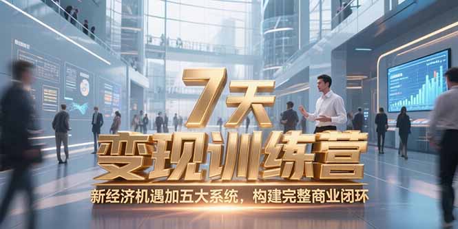 （15200期）7天咨询师变现训练营，新经济机遇加五大系统，构建完整商业闭环-赛德副业库